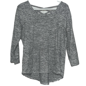 Gray crisscross back sweater top